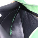 CELINE Chain Shoulder Bag Suede Green Gold Auth 193356A-17