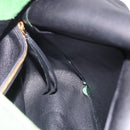 CELINE Chain Shoulder Bag Suede Green Gold Auth 193356A-18
