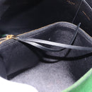 CELINE Chain Shoulder Bag Suede Green Gold Auth 193356A-20
