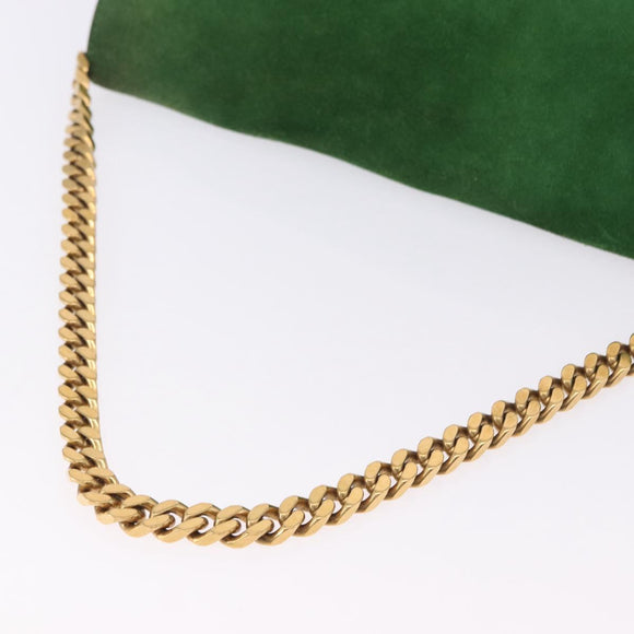 CELINE Chain Shoulder Bag Suede Green Gold Auth 193356A