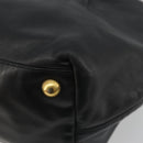 PRADA Ribbon Hand Bag Leather 2way Black Gold Auth 193358A-17