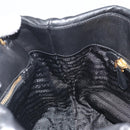 PRADA Ribbon Hand Bag Leather 2way Black Gold Auth 193358A-21