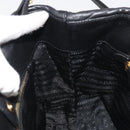 PRADA Ribbon Hand Bag Leather 2way Black Gold Auth 193358A-22