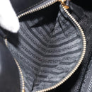 PRADA Ribbon Hand Bag Leather 2way Black Gold Auth 193358A-25