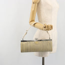 LOEWE Shoulder Bag Leather White Silver Auth 193364-22