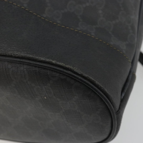GUCCI GG Supreme Web Sherry Line Bag PVC Black Gold 41 02 085 Auth 193365