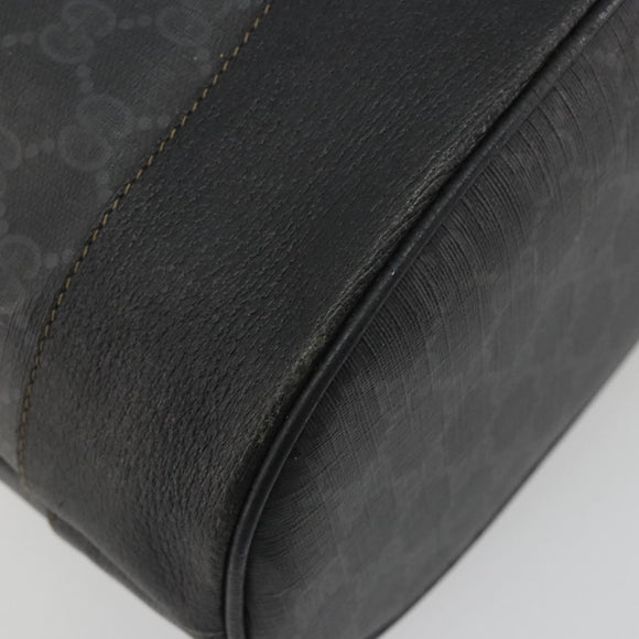 GUCCI GG Supreme Web Sherry Line Bag PVC Black Gold 41 02 085 Auth 193365