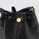 GUCCI GG Supreme Web Sherry Line Bag PVC Black Gold 41 02 085 Auth 193365-10