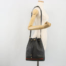 GUCCI GG Supreme Web Sherry Line Bag PVC Black Gold 41 02 085 Auth 193365-20