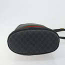 GUCCI GG Supreme Web Sherry Line Bag PVC Black Gold 41 02 085 Auth 193365-5