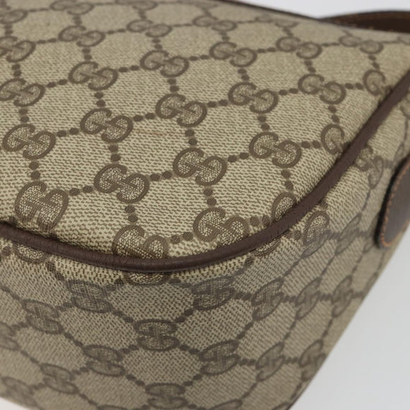 GUCCI GG Supreme Web Sherry Line Bag PVC Beige Gold 89 02 032 Auth 193368