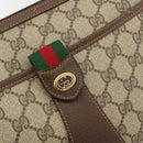 GUCCI GG Supreme Web Sherry Line Bag PVC Beige Gold 89 02 032 Auth 193368-14