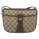 GUCCI GG Supreme Web Sherry Line Bag PVC Beige Gold 89 02 032 Auth 193368-2