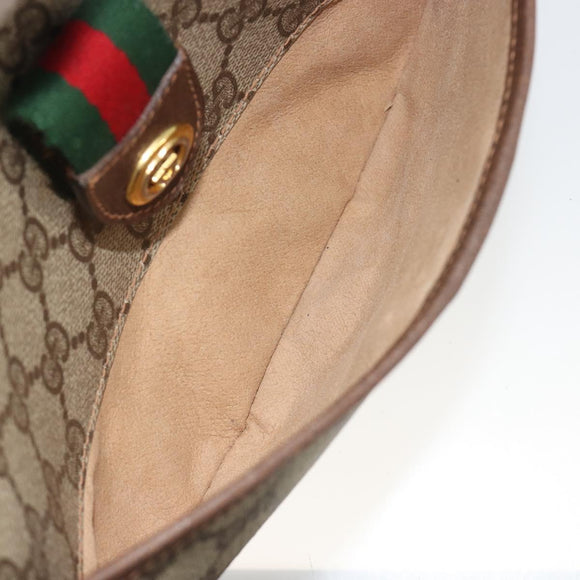 GUCCI GG Supreme Web Sherry Line Bag PVC Beige Gold 89 02 032 Auth 193368