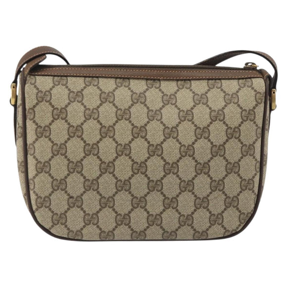 GUCCI GG Supreme Web Sherry Line Bag PVC Beige Gold 89 02 032 Auth 193368