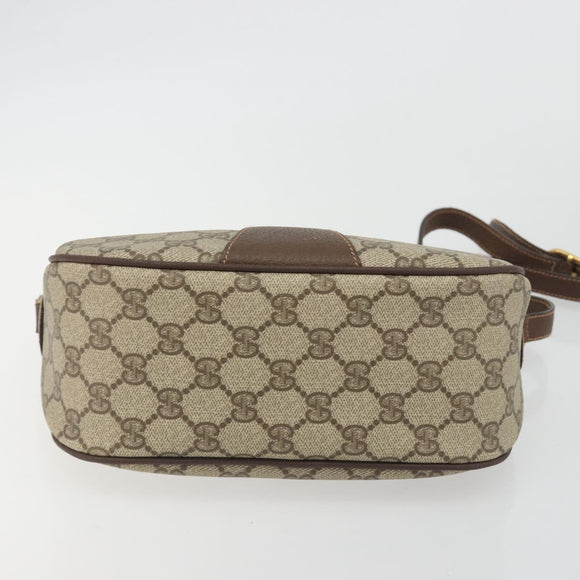 GUCCI GG Supreme Web Sherry Line Bag PVC Beige Gold 89 02 032 Auth 193368