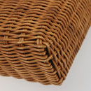 BURBERRY Hand Bag Rattan Brown Silver Auth 193369A-9