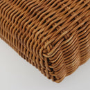 BURBERRY Hand Bag Rattan Brown Silver Auth 193369A-14