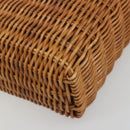 BURBERRY Hand Bag Rattan Brown Silver Auth 193369A-16