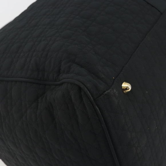 Christian Dior Canage Boston Bag Nylon Black Gold Auth 193370A