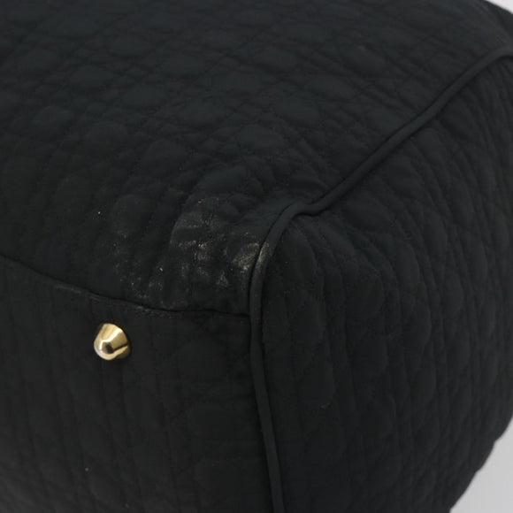 Christian Dior Canage Boston Bag Nylon Black Gold Auth 193370A