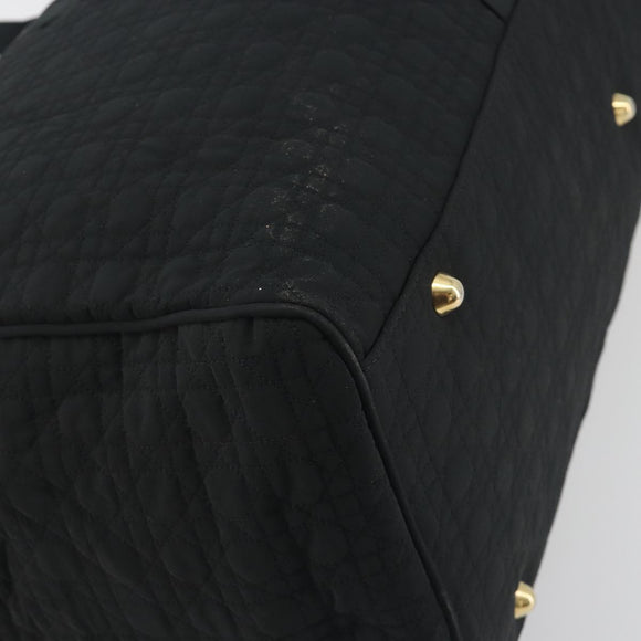 Christian Dior Canage Boston Bag Nylon Black Gold Auth 193370A