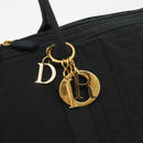 Christian Dior Canage Boston Bag Nylon Black Gold Auth 193370A-14