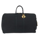 Christian Dior Canage Boston Bag Nylon Black Gold Auth 193370A-2