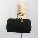Christian Dior Canage Boston Bag Nylon Black Gold Auth 193370A-23