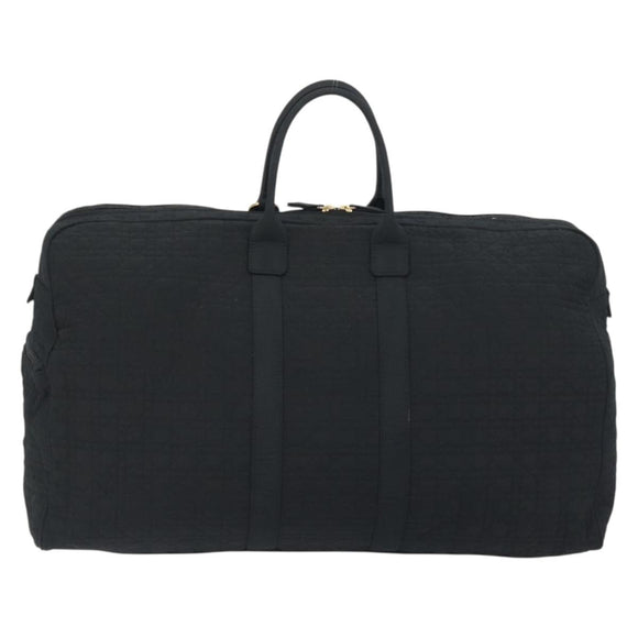 Christian Dior Canage Boston Bag Nylon Black Gold Auth 193370A