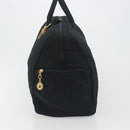 Christian Dior Canage Boston Bag Nylon Black Gold Auth 193370A-4