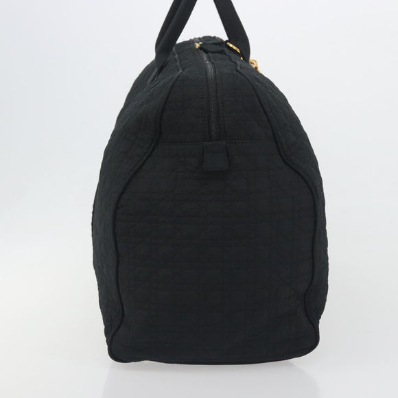 Christian Dior Canage Boston Bag Nylon Black Gold Auth 193370A