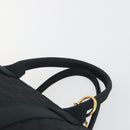 Christian Dior Canage Boston Bag Nylon Black Gold Auth 193370A-8
