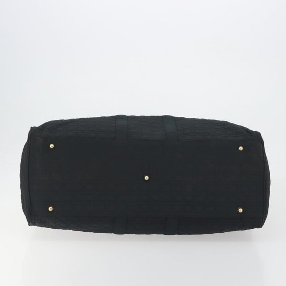 Christian Dior Canage Boston Bag Nylon Black Gold Auth 193370A