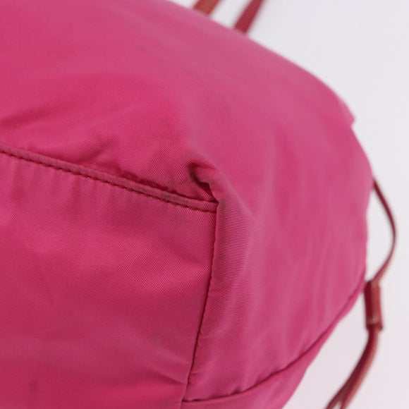 PRADA Tote Bag Nylon Gold Pink Auth 193372A