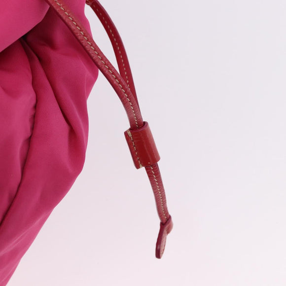 PRADA Tote Bag Nylon Gold Pink Auth 193372A