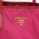 PRADA Tote Bag Nylon Gold Pink Auth 193372A-15