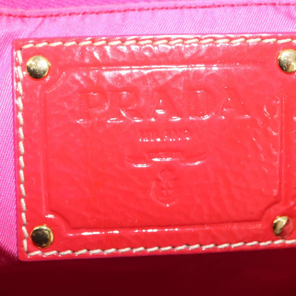 PRADA Tote Bag Nylon Gold Pink Auth 193372A