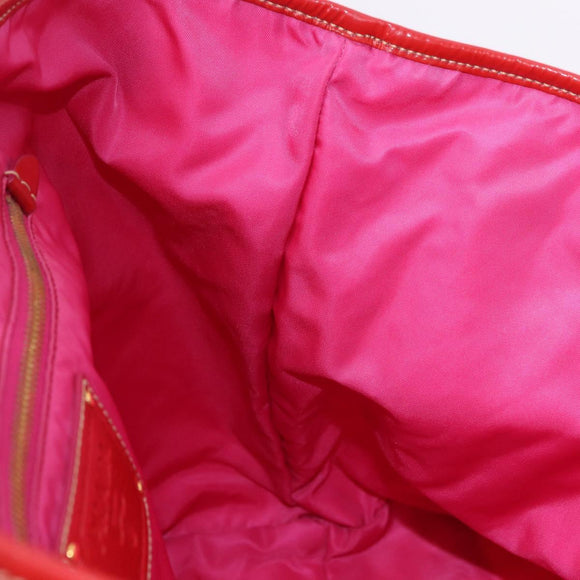 PRADA Tote Bag Nylon Gold Pink Auth 193372A