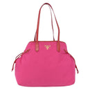 PRADA Tote Bag Nylon Gold Pink Auth 193372A-2