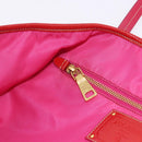 PRADA Tote Bag Nylon Gold Pink Auth 193372A-20