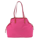 PRADA Tote Bag Nylon Gold Pink Auth 193372A-3