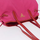 PRADA Tote Bag Nylon Gold Pink Auth 193372A-6
