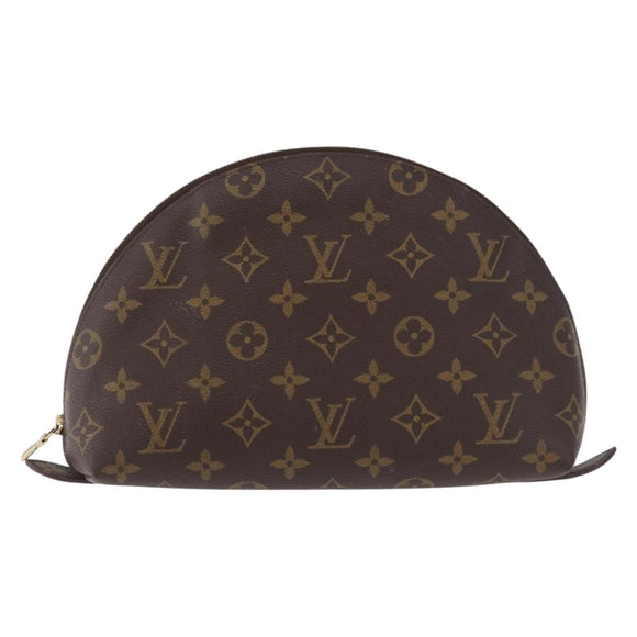 LOUIS VUITTON Monogram Trousse Demi Ronde Cosmetic Pouch M47520 LV Auth 193374