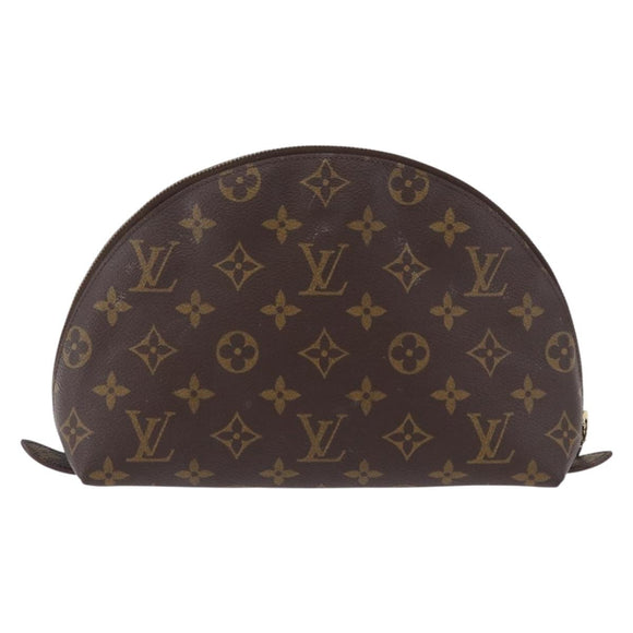 LOUIS VUITTON Monogram Trousse Demi Ronde Cosmetic Pouch M47520 LV Auth 193374