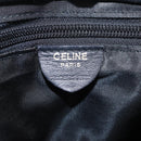 CELINE Circle Hand Bag Nylon Black Gold Auth 193380-17
