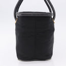 CELINE Circle Hand Bag Nylon Black Gold Auth 193380-4