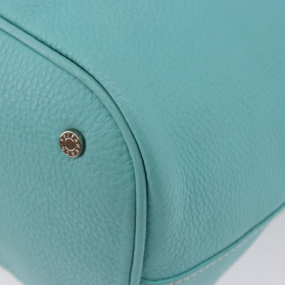 TIFFANY&Co. Shoulder Bag Leather Turquoise Blue Auth 193383V