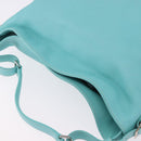 TIFFANY&Co. Shoulder Bag Leather Turquoise Blue Auth 193383V-15