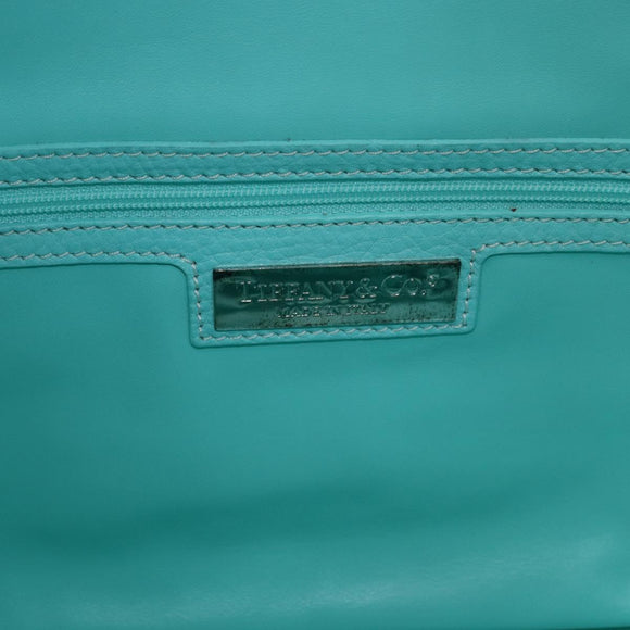 TIFFANY&Co. Shoulder Bag Leather Turquoise Blue Auth 193383V